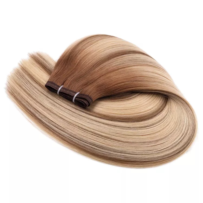 Top Quality European Cuticle Hair Customized Balayage Flat Weft Hair Extensions